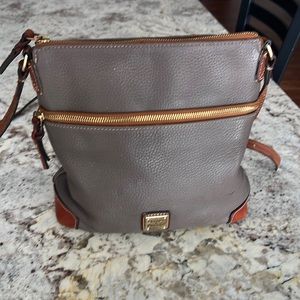 Dooney & Bourke Taupe Pebble Leather Crossbody Purse